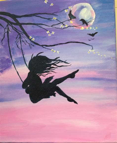Witch soaring on a swing